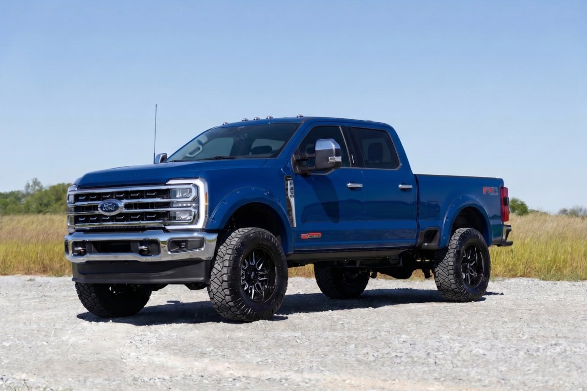 Ford F-350 Super Duty Pocket Fender Flares - Rough Country - E9 Argon Blue - '23-'26